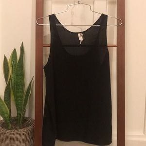 Frenchi sheer black tank top